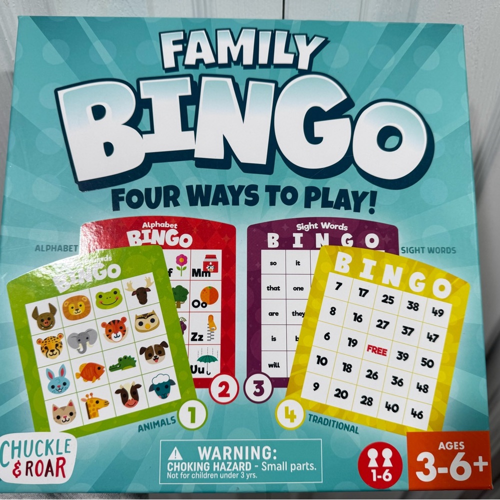 Family Bingo Game - Blue and Multicolor
